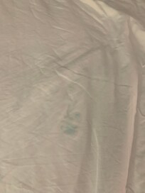 Stains all over the bed