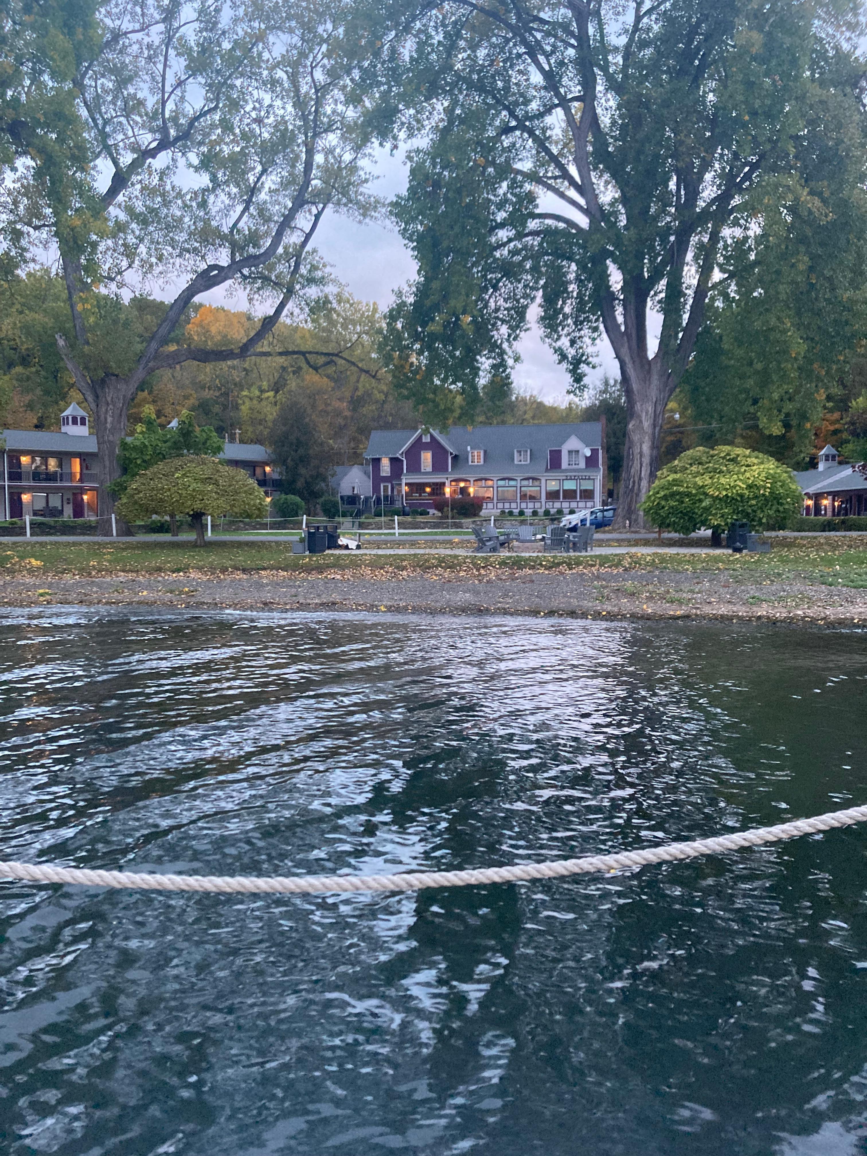 Looking from the dock to Lodge