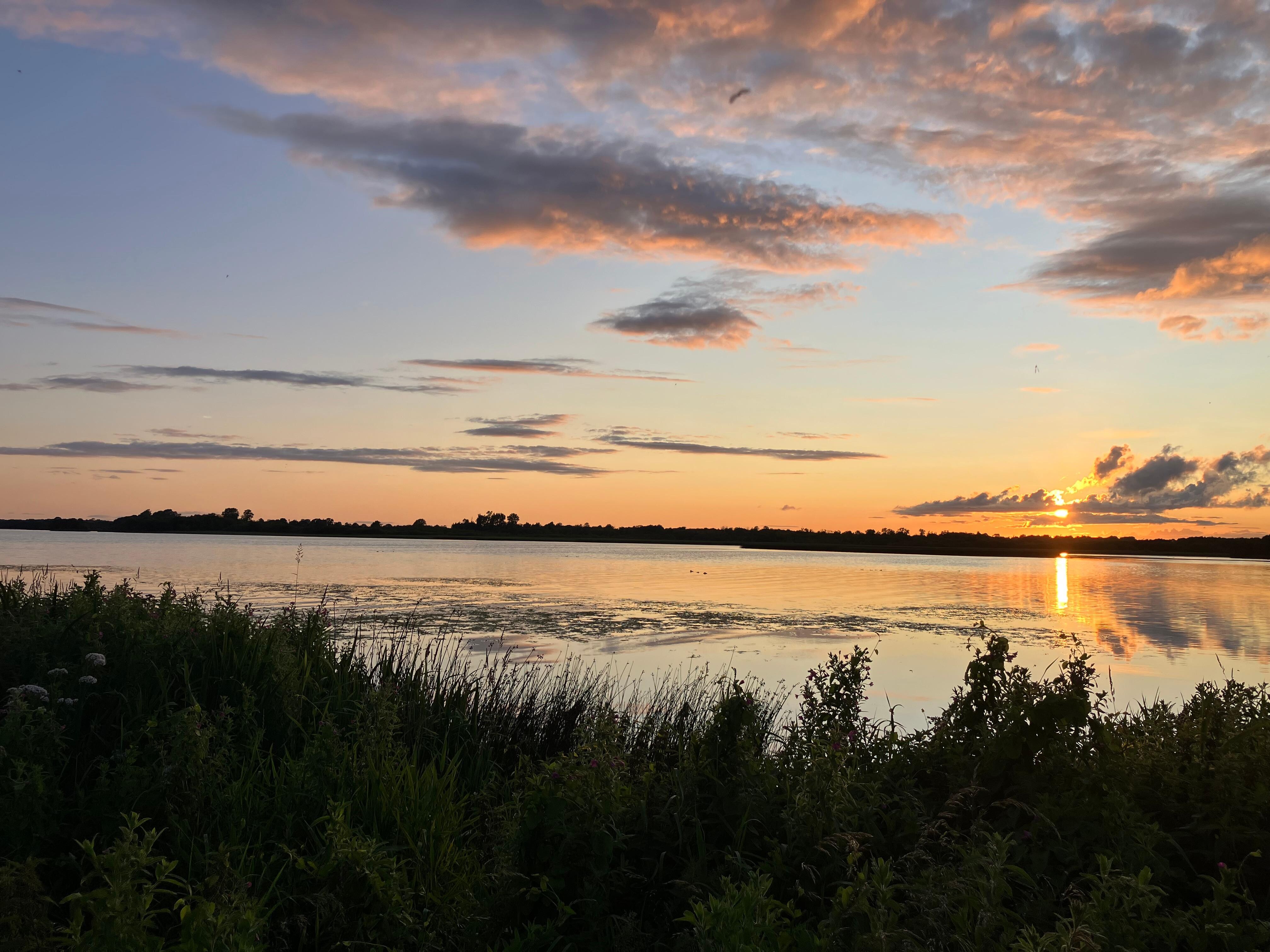 Sunset over the lake