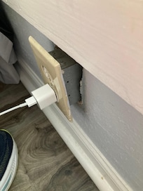 Plug coming out of the wall!