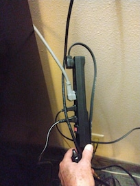 Power strip used for plugging in several appliances/electronics...dangerous