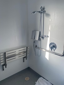 Very clean shower and bathroom