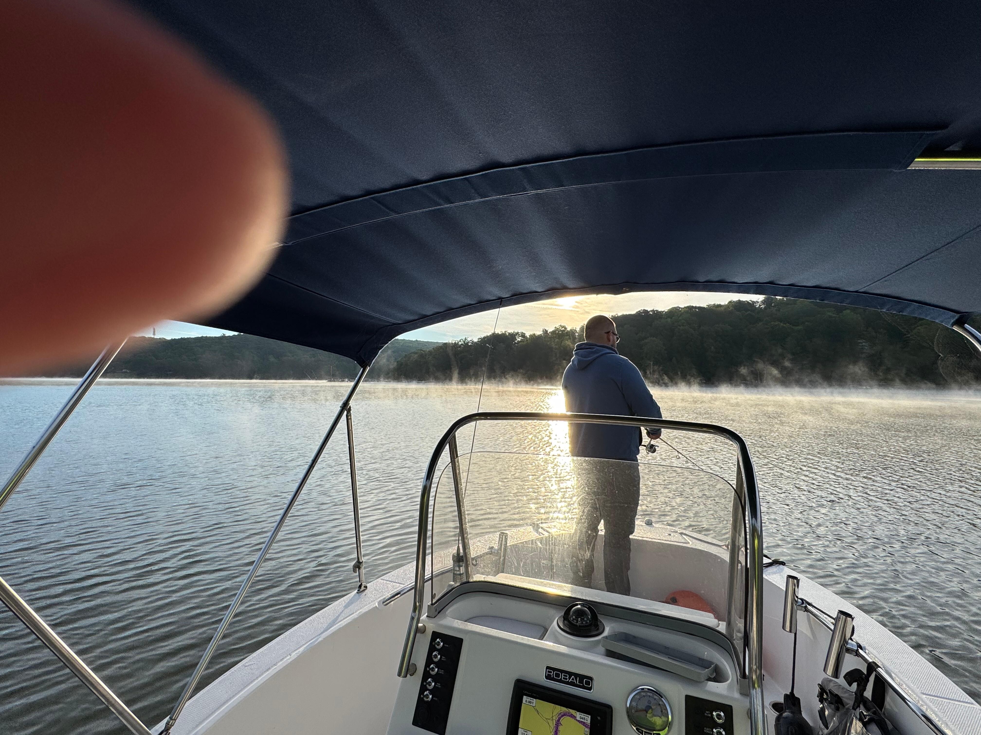 Early morning bass fishing