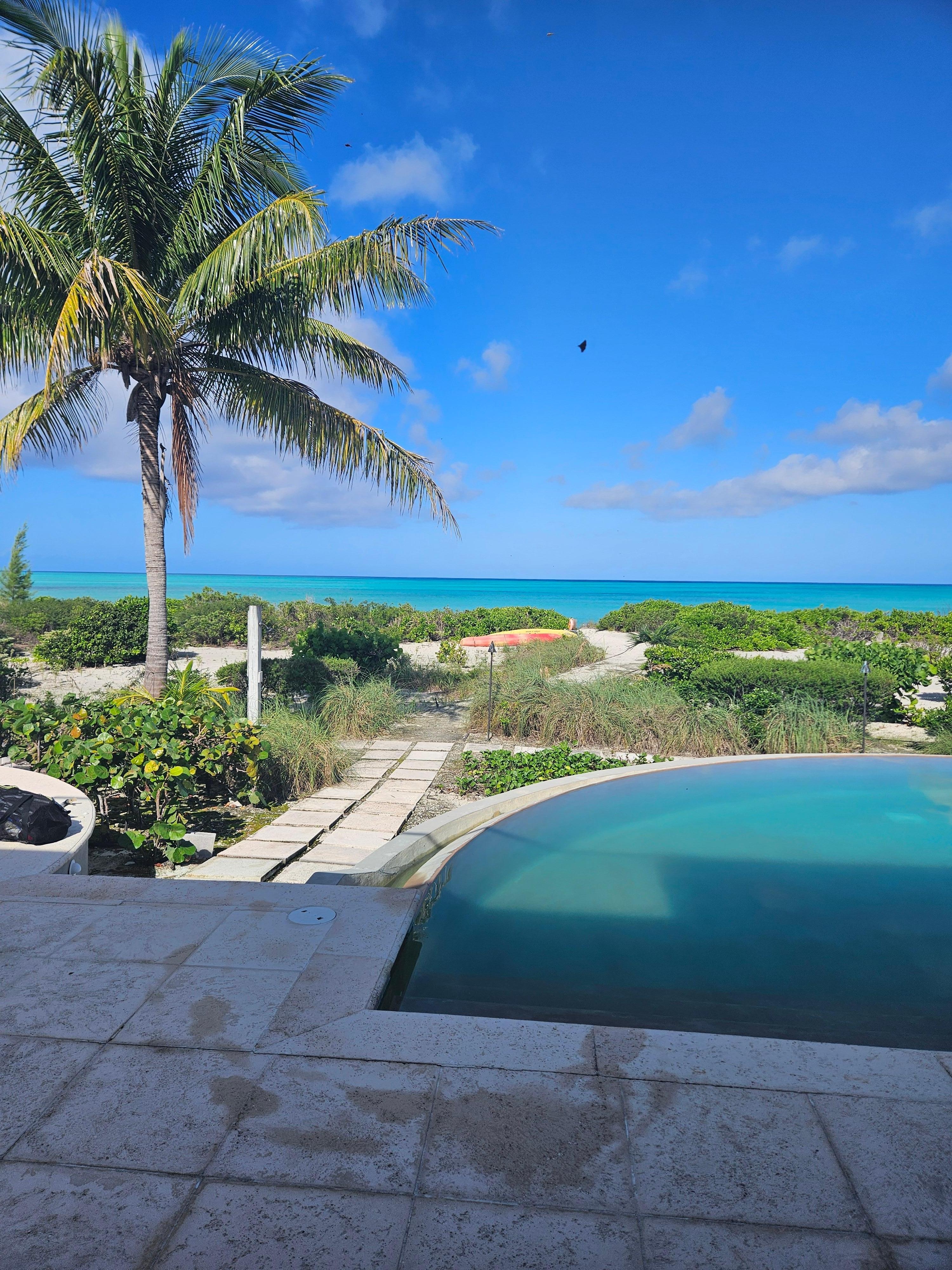 Pool and Ocean from patio 