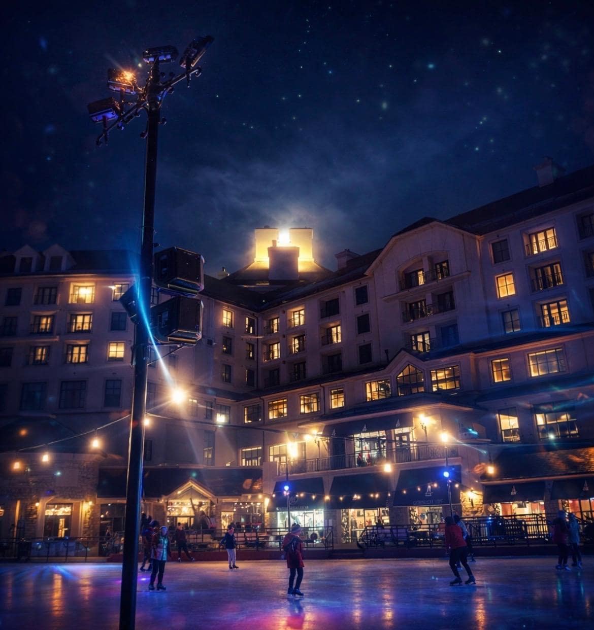 Ice rink at night 