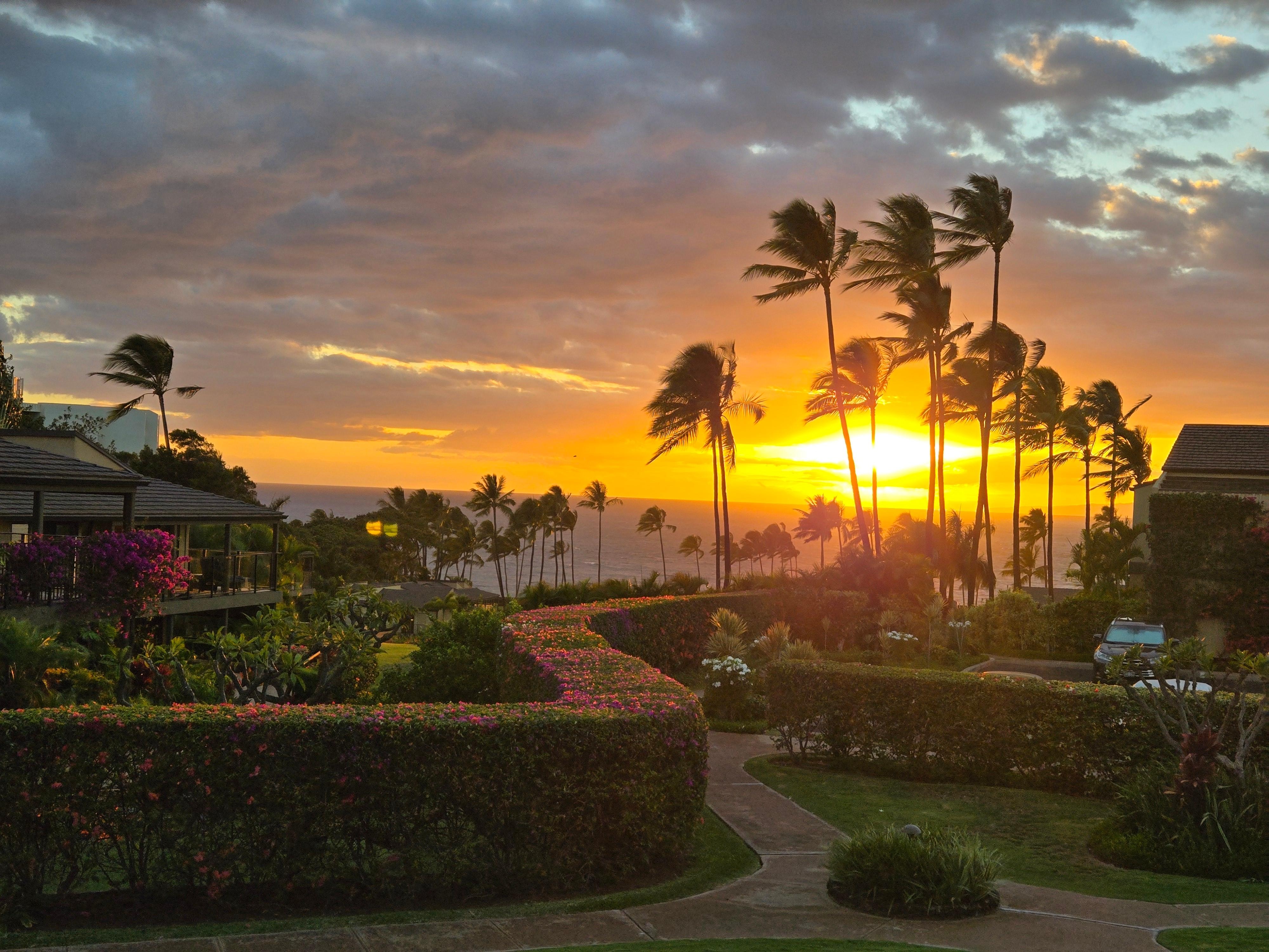 our arrival sunset from the lanai...