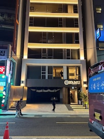 What it looks like from across the street. You can see us on the 2nd floor