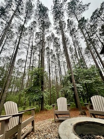 Fire pit behind the house