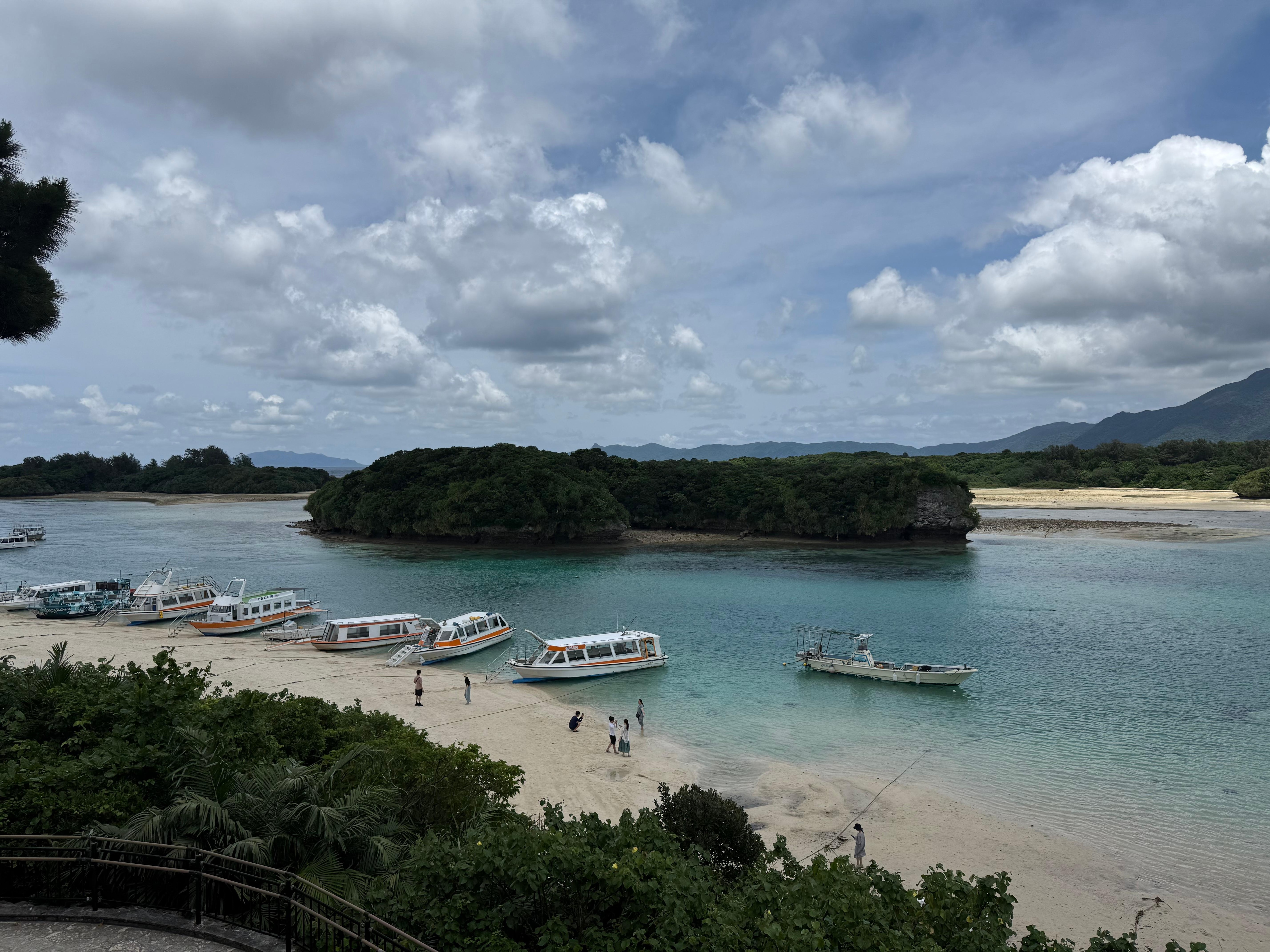A 15min bike ride to Kabira beach for a glass bottom boat ride! 