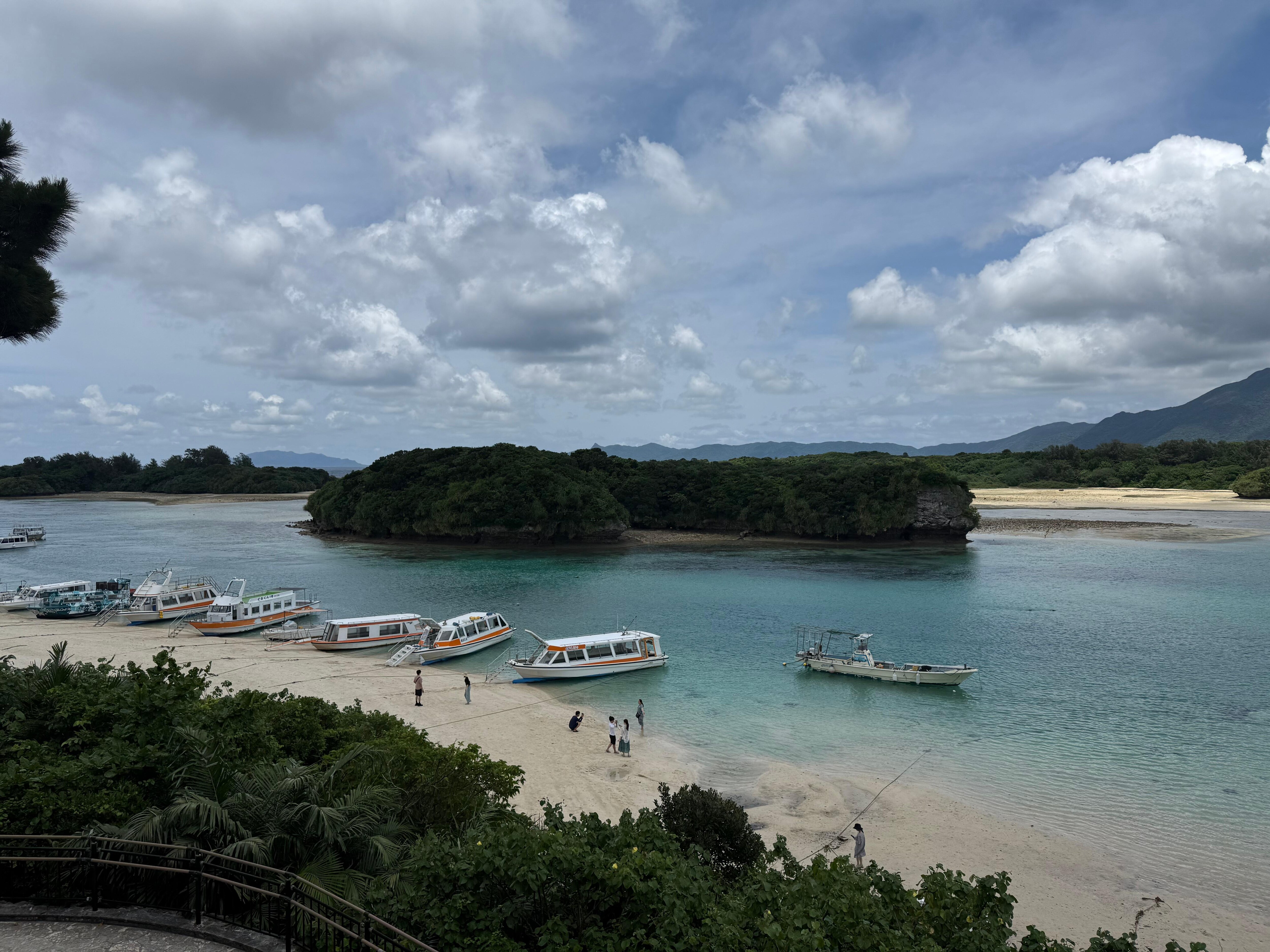 A 15min bike ride to Kabira beach for a glass bottom boat ride! 