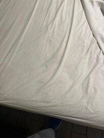 Stained possibly not ever cleaned sheets