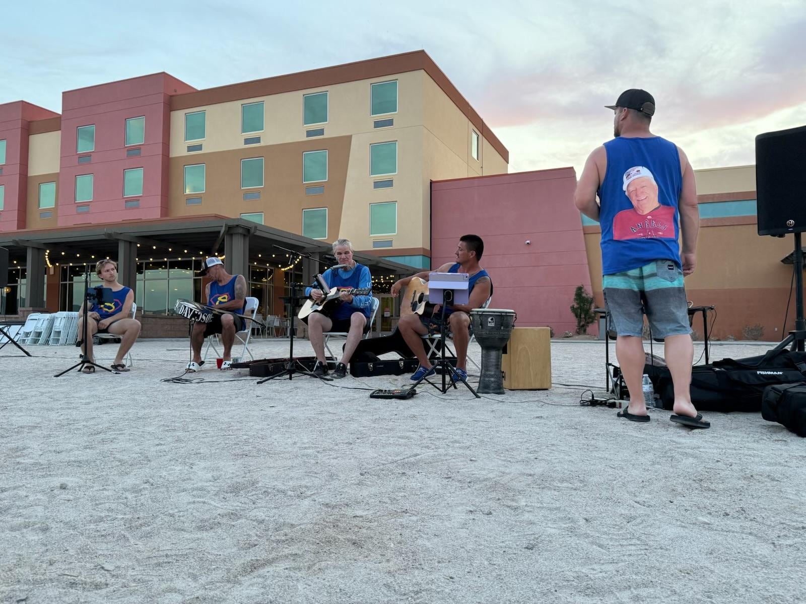 Jamming on the beach