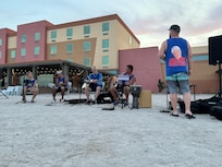 Jamming on the beach