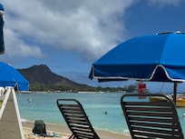 View from the beach in front the other resort