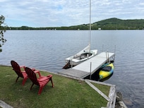Here is the dock with a nice view. And the boats and two welcoming chairs. Ahhhh!!