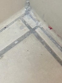 Blood on wall in bathroom
