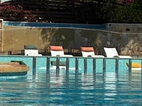 Loungers in the pool