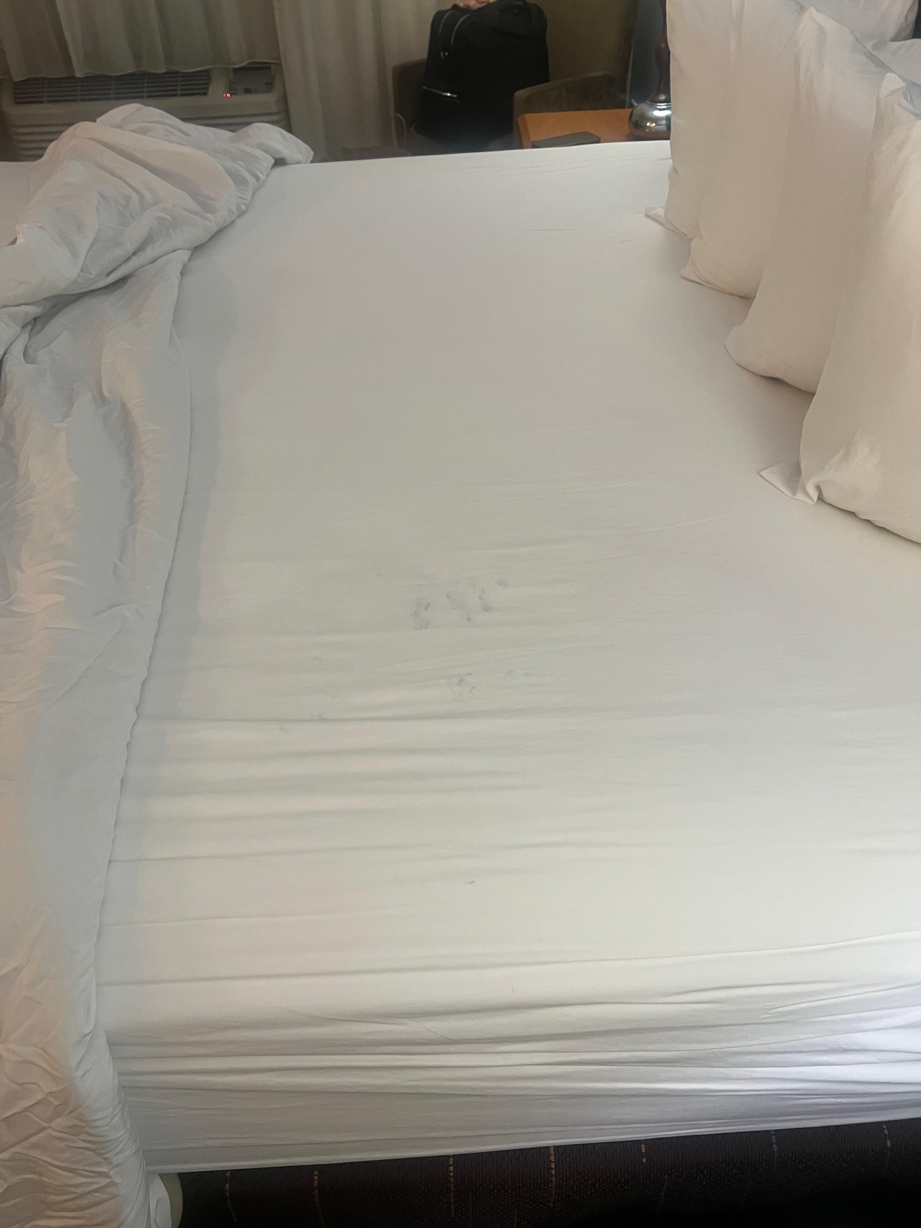 Dirty bed sheets.