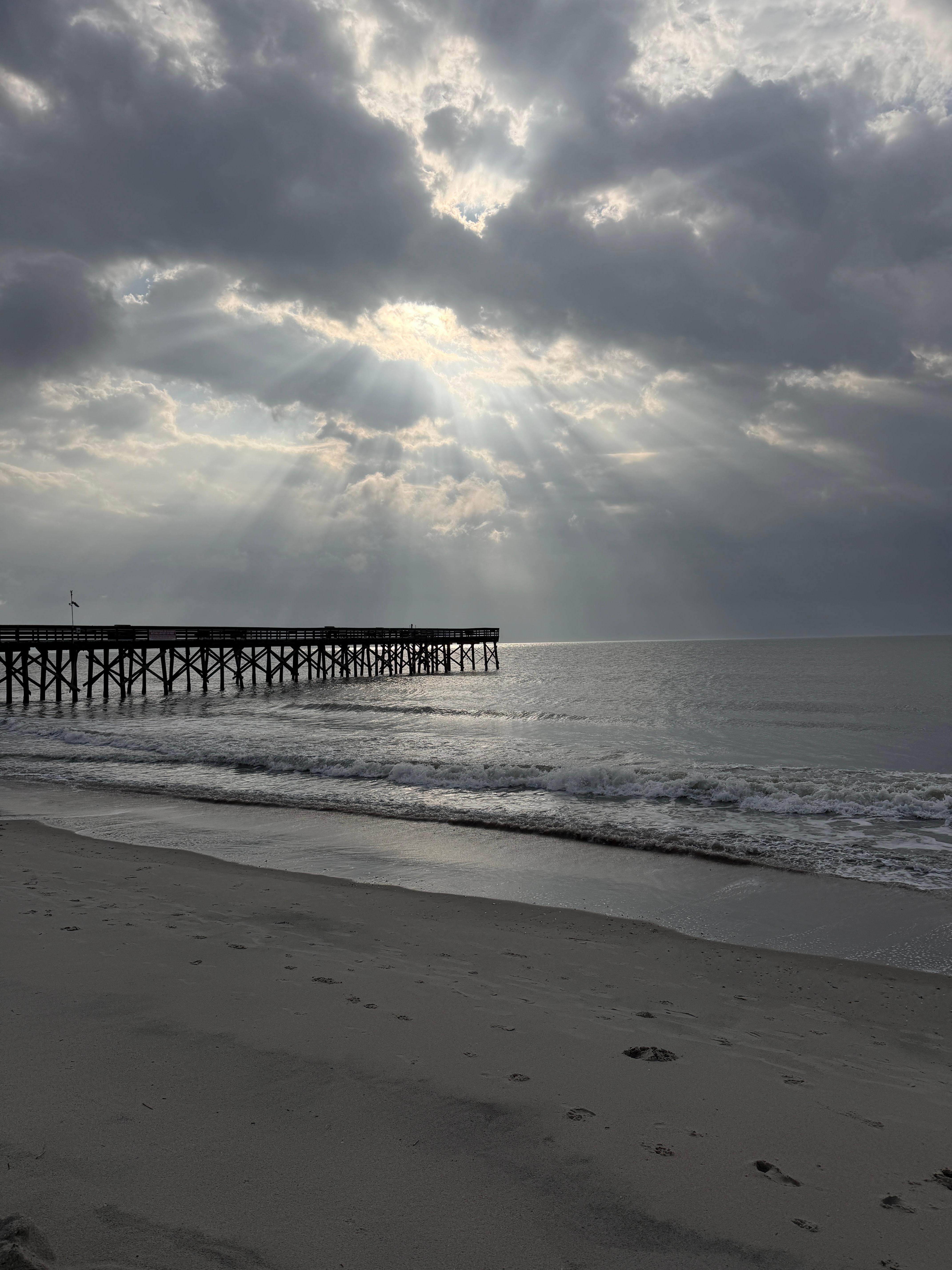 On the beach access when you walk down from the room, just a few steps away. 