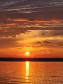Sunrise off dock for both photos