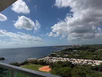 View of ocean and park
