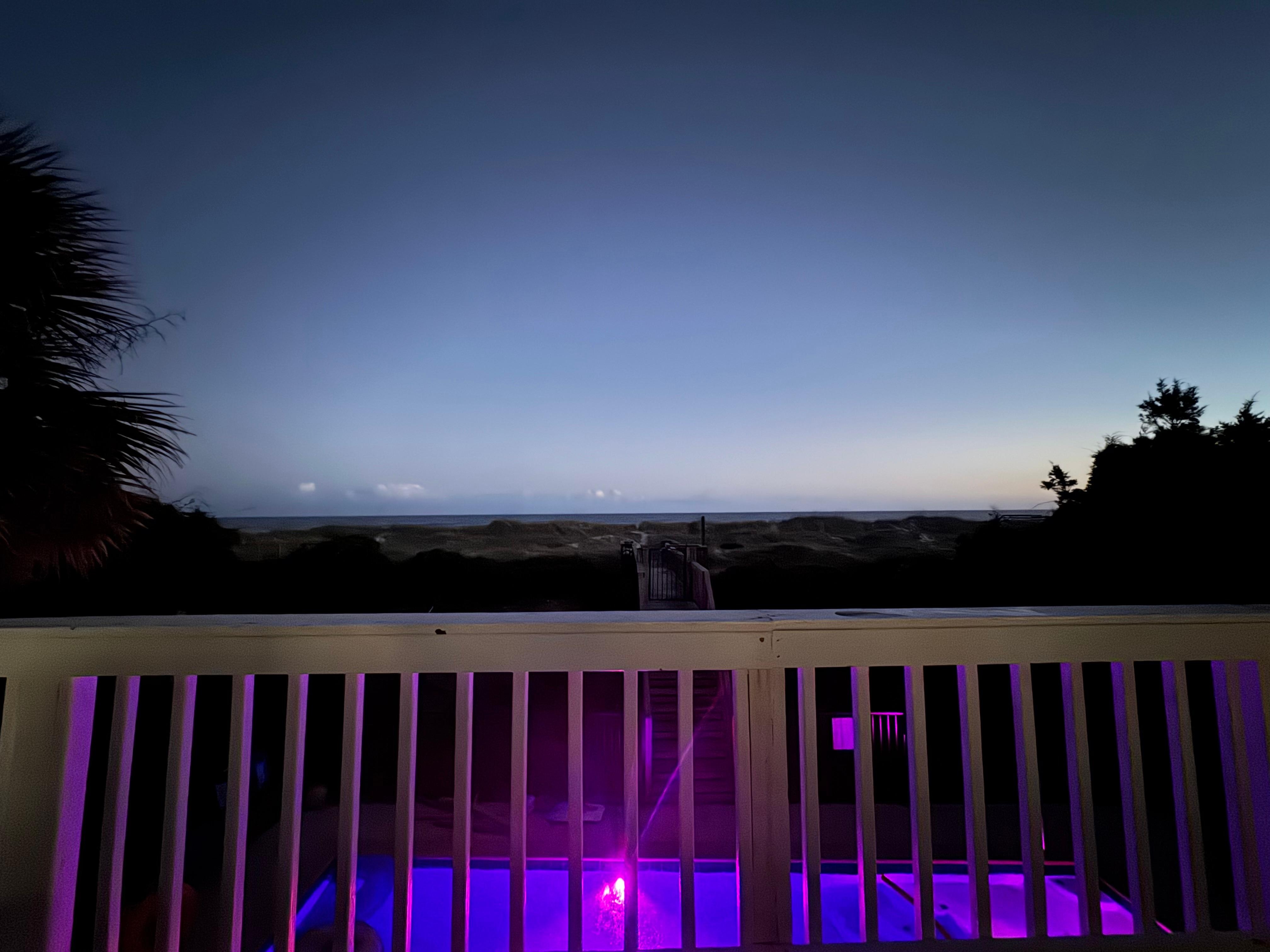 Night view from back deck