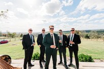 Me and my Groomsmen on the back porch looking at the mountains!