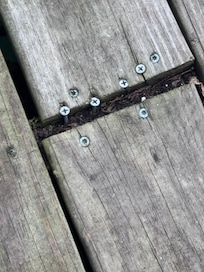Screws that snagged our feet.