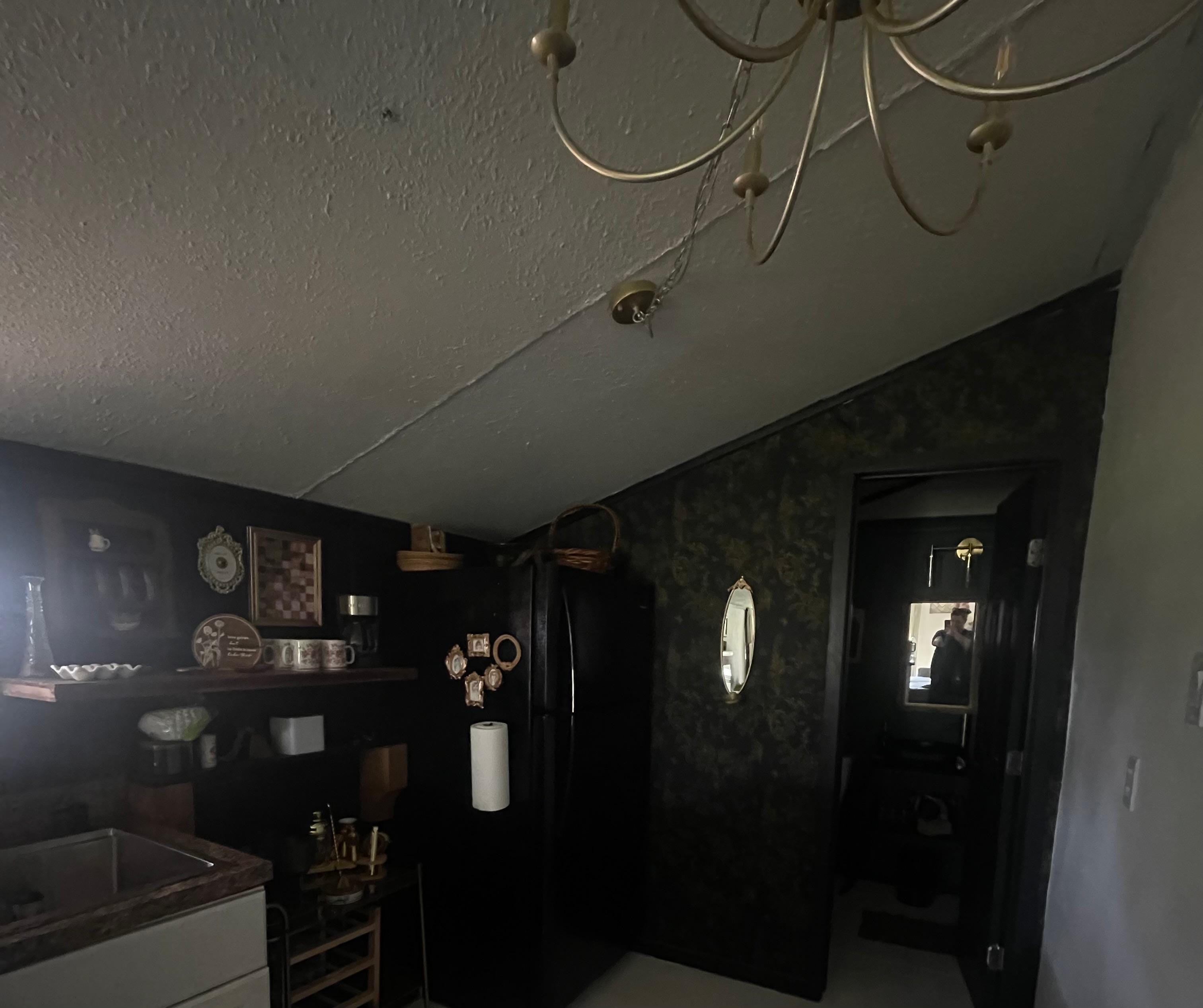 Kitchen area and bathroom