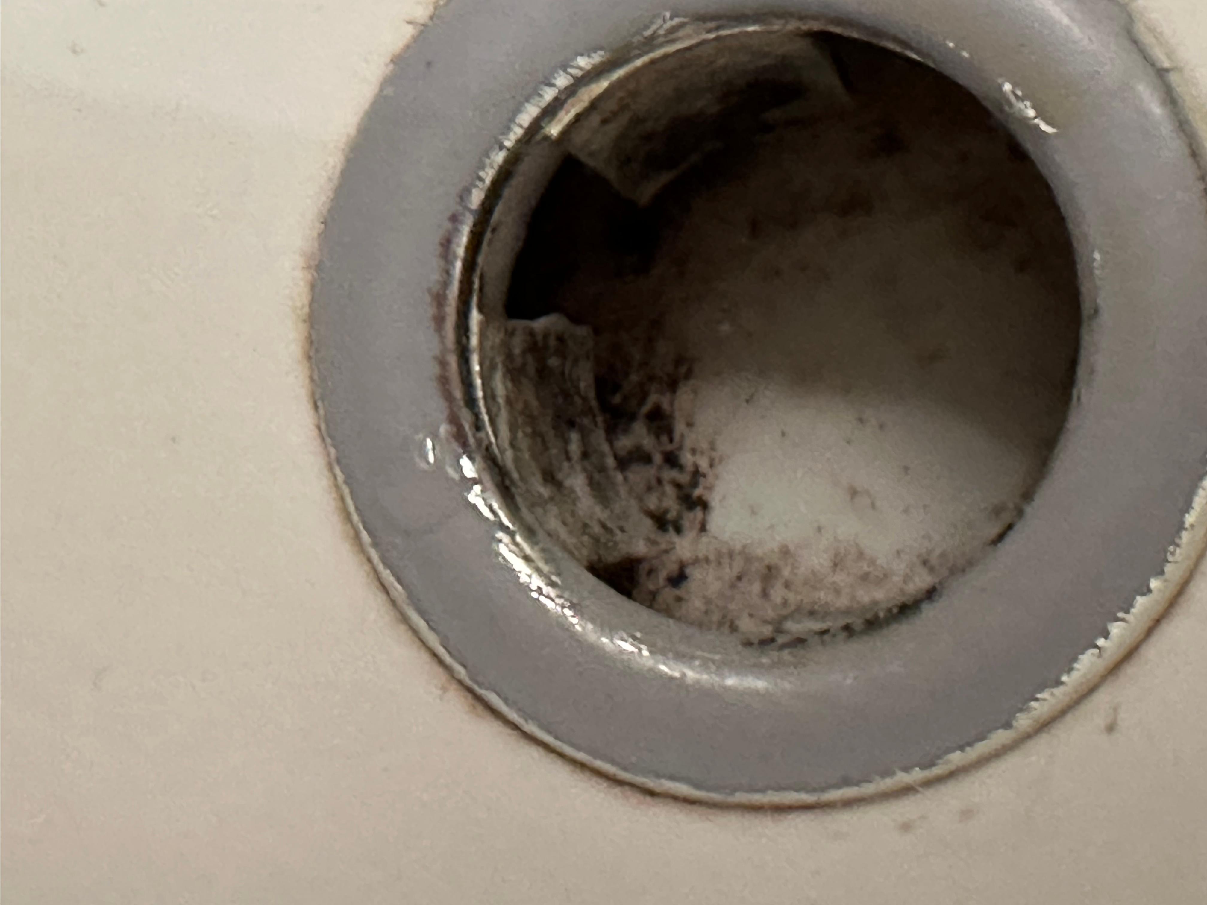 Hair in sink overflow