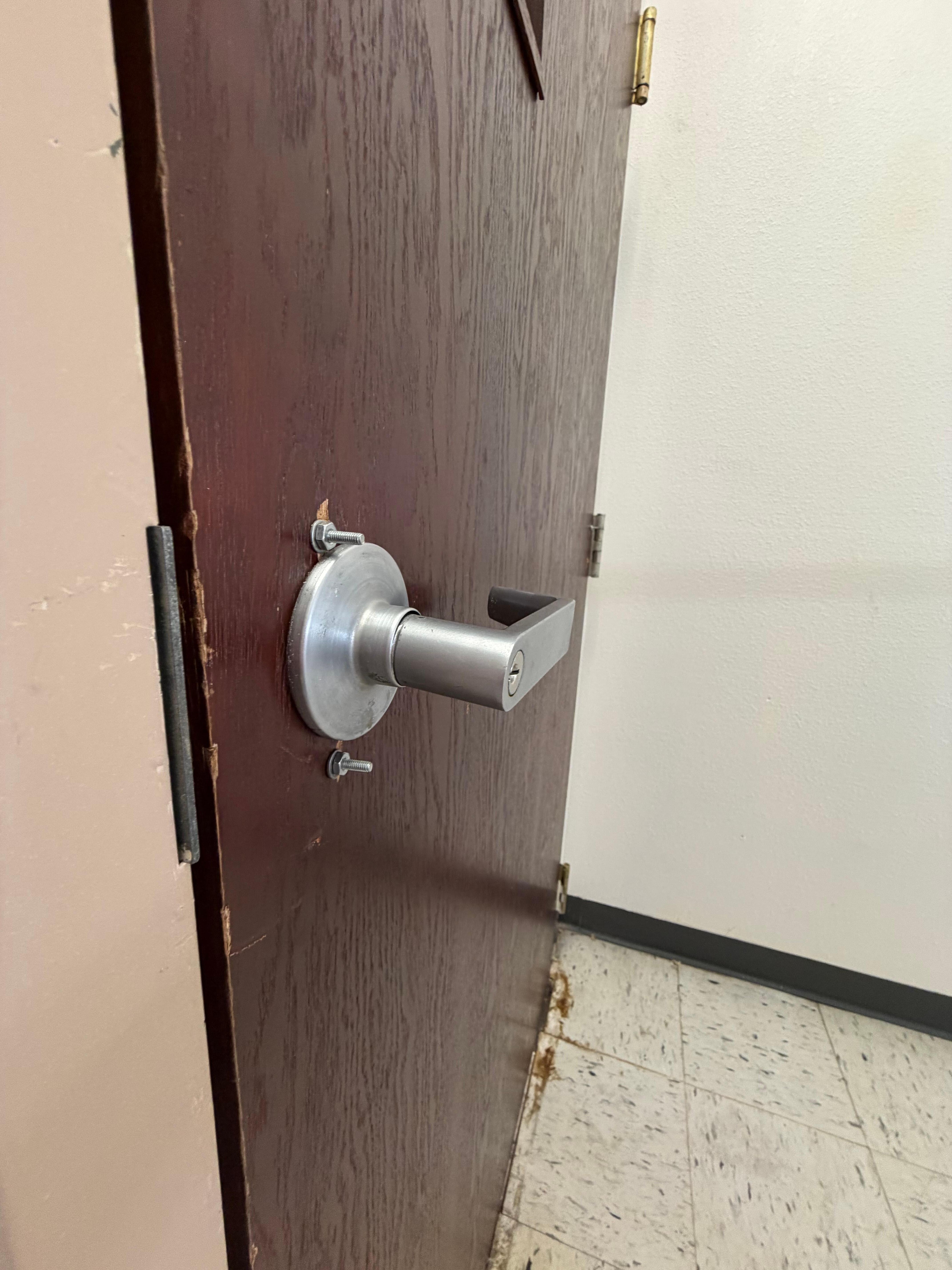 Screws sticking out poking my hand when I went to turn the handle.