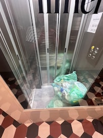 Trash left in elevator