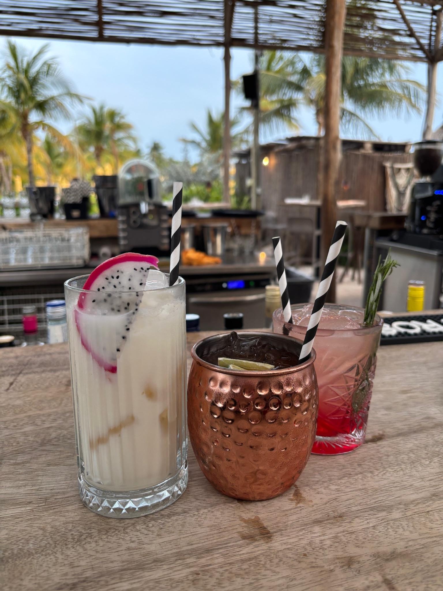 Drinks at mood beach bar. 