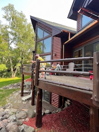 Watching the action.