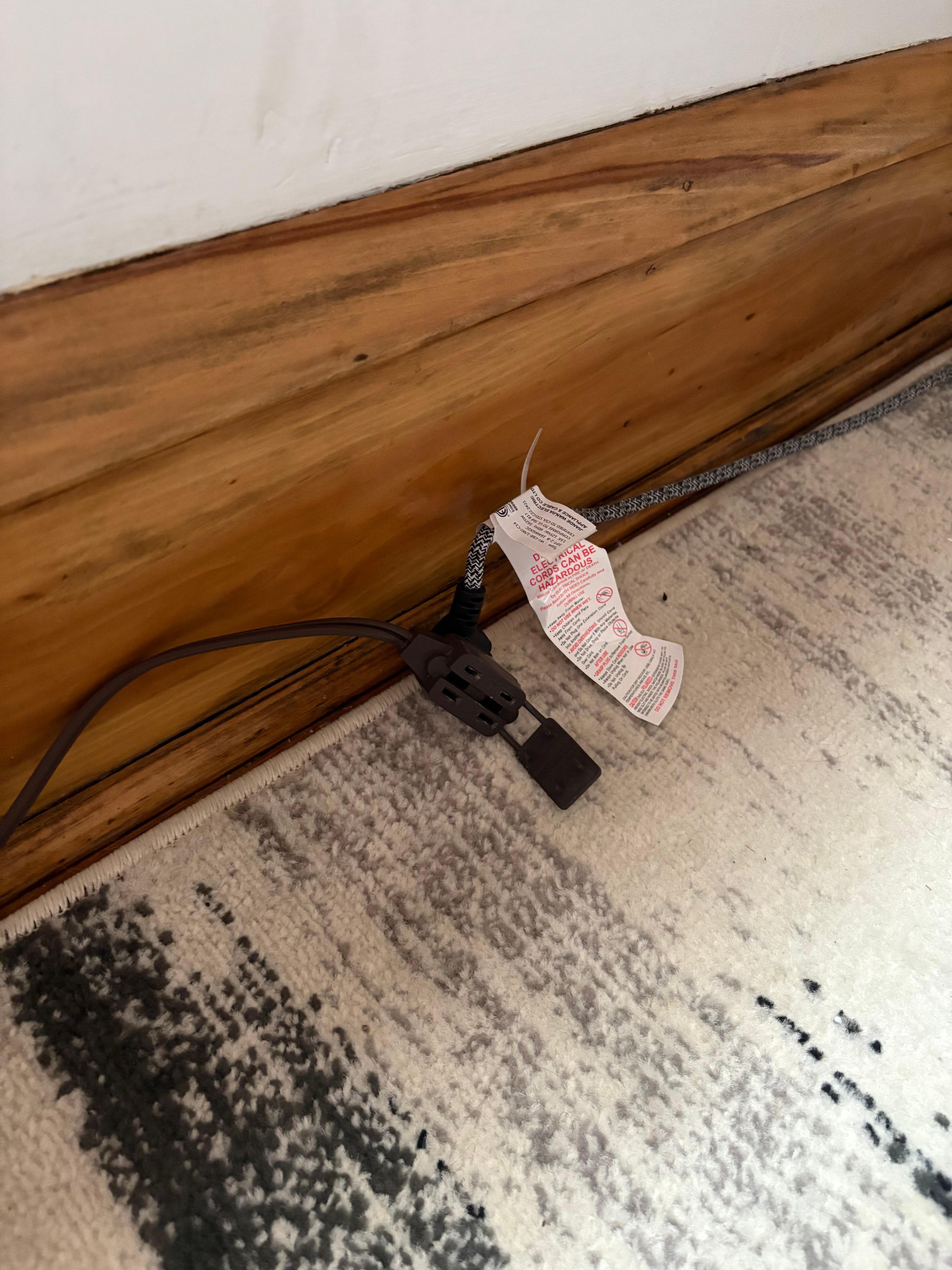 Daisy chained power cords.