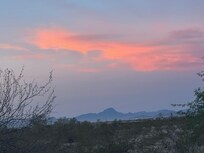 Backyard sunset view