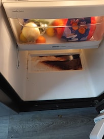 Went to get potatoes out the bottom of frig and when I pull out the draw this is what was there