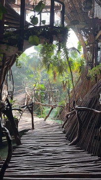 Walkways through hotel