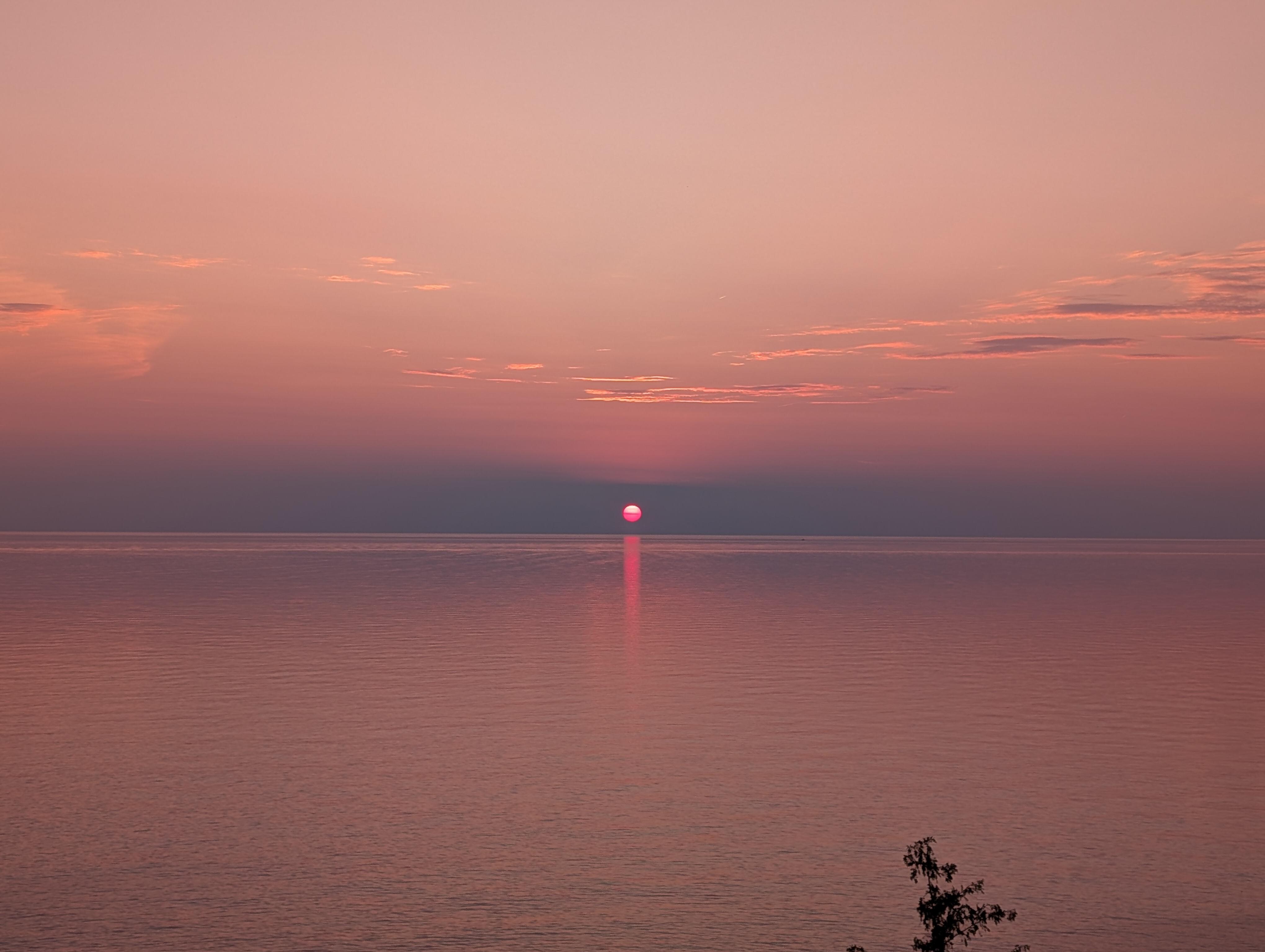 Sunset from private beach