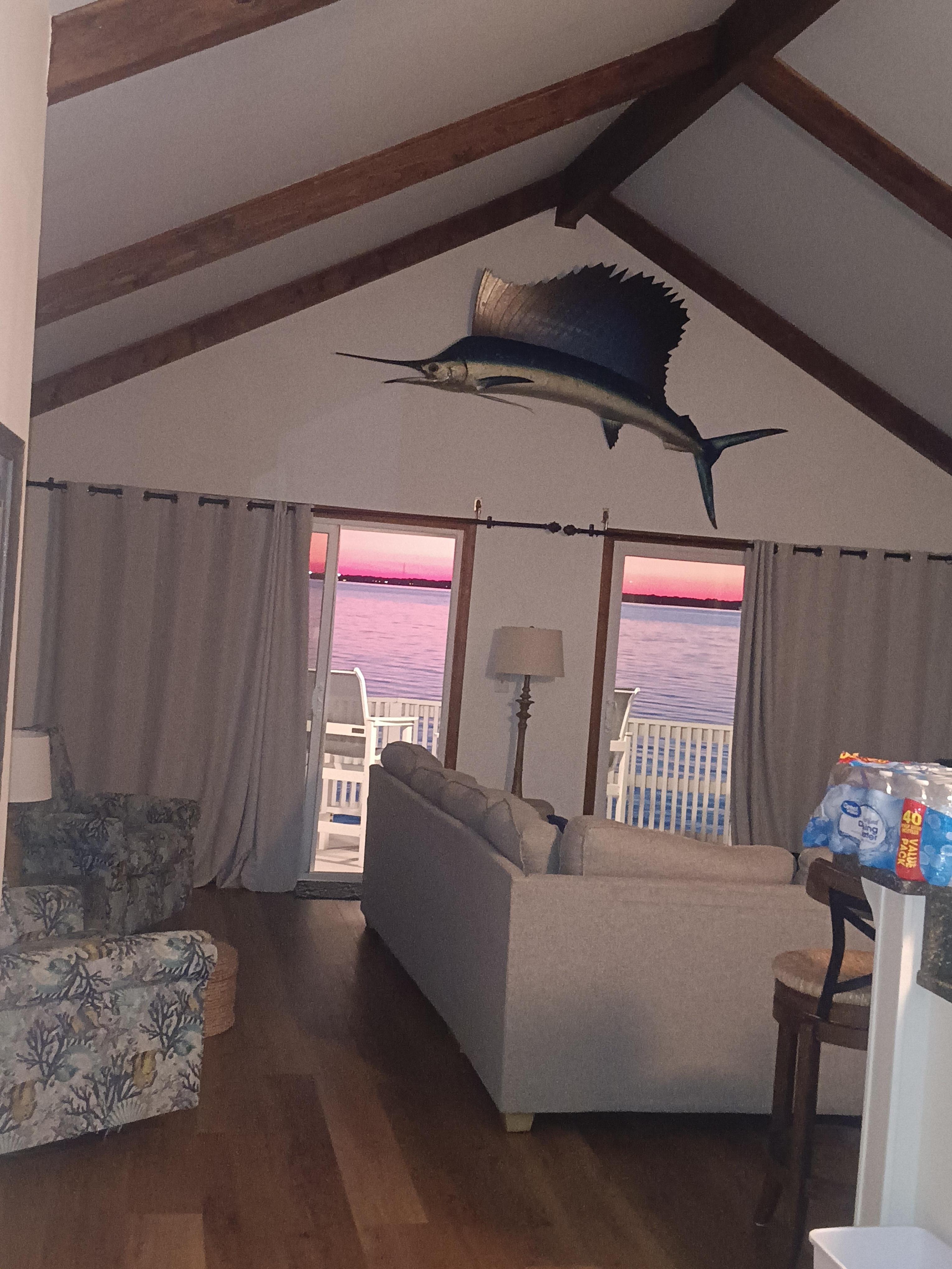 Living to outside upper deck.Beautiful view.