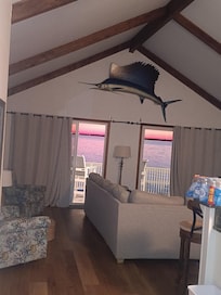 Living to outside upper deck.Beautiful view.