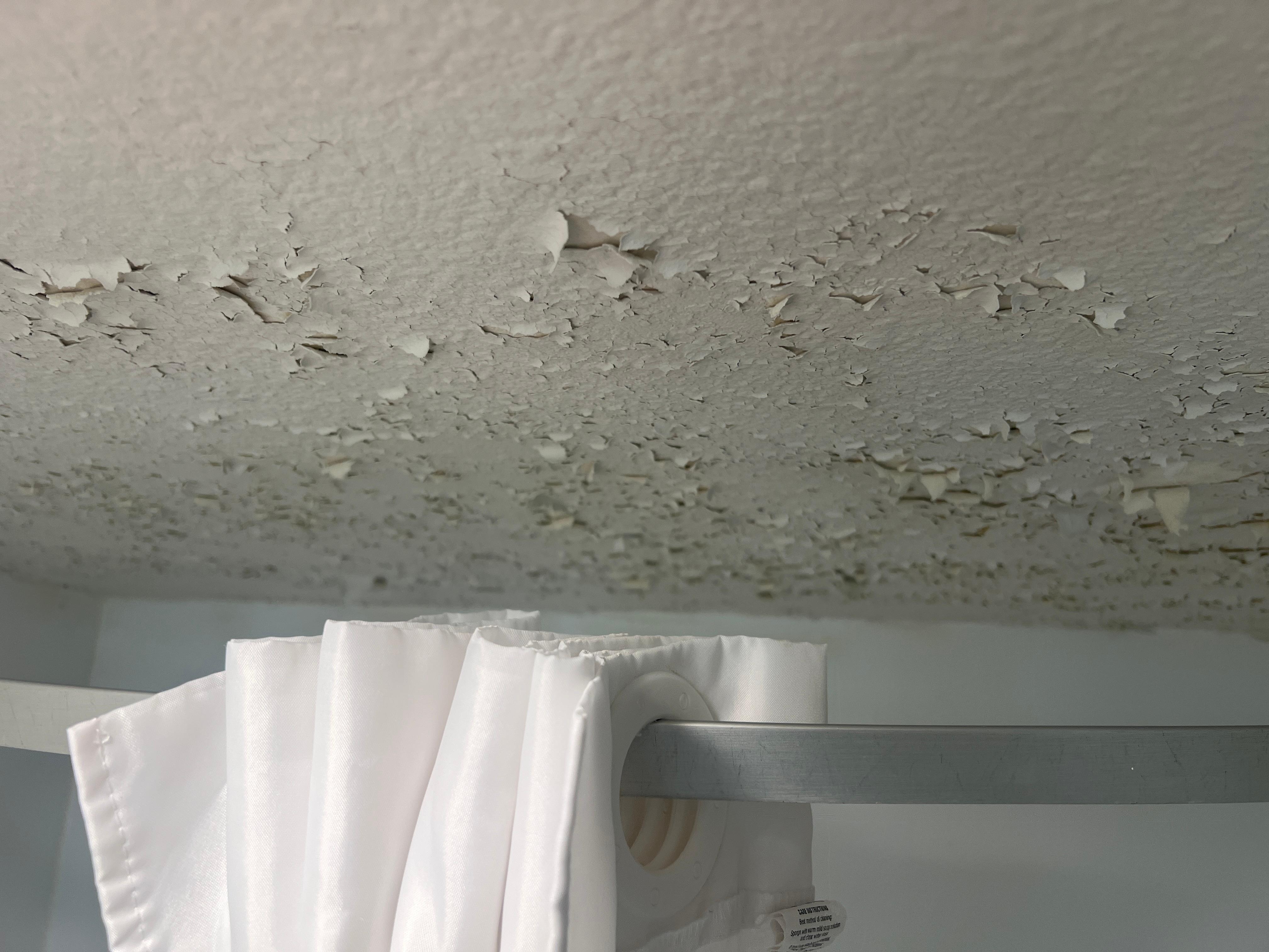 Bathroom paint peeling. 