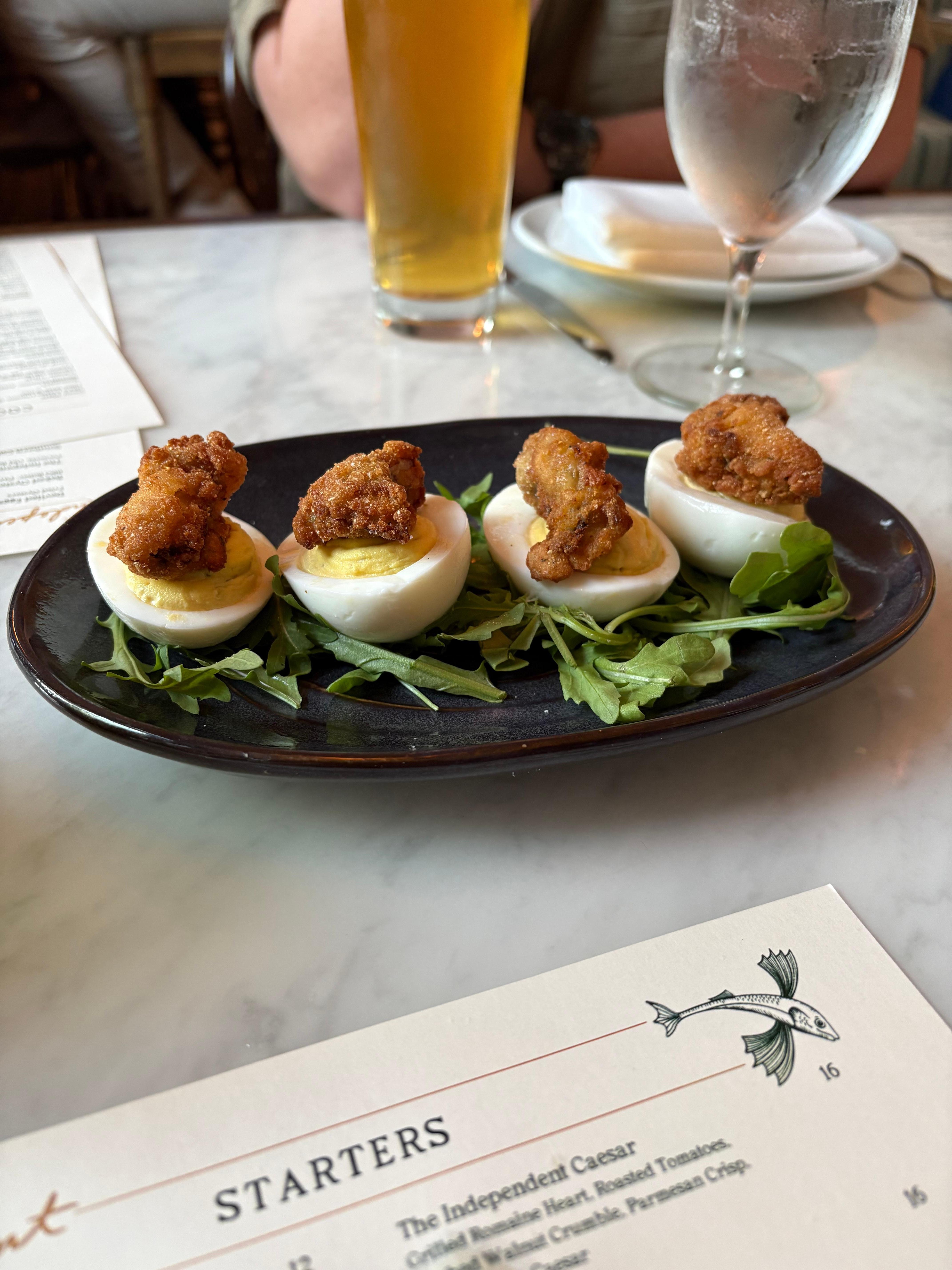 Deviled eggs at the Independent. This restaurant was amazing!