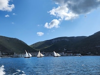 Sail boat to the island KOMIZA