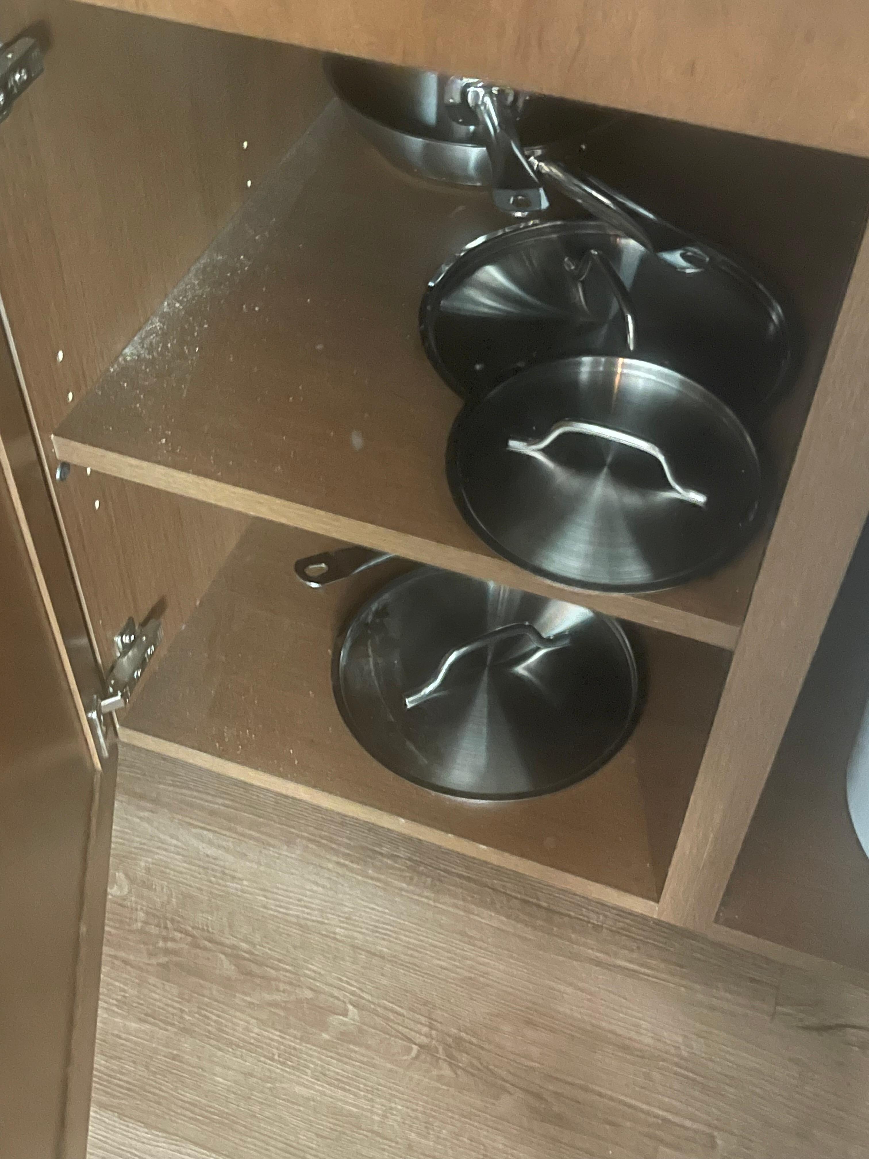 Pots in cabinets