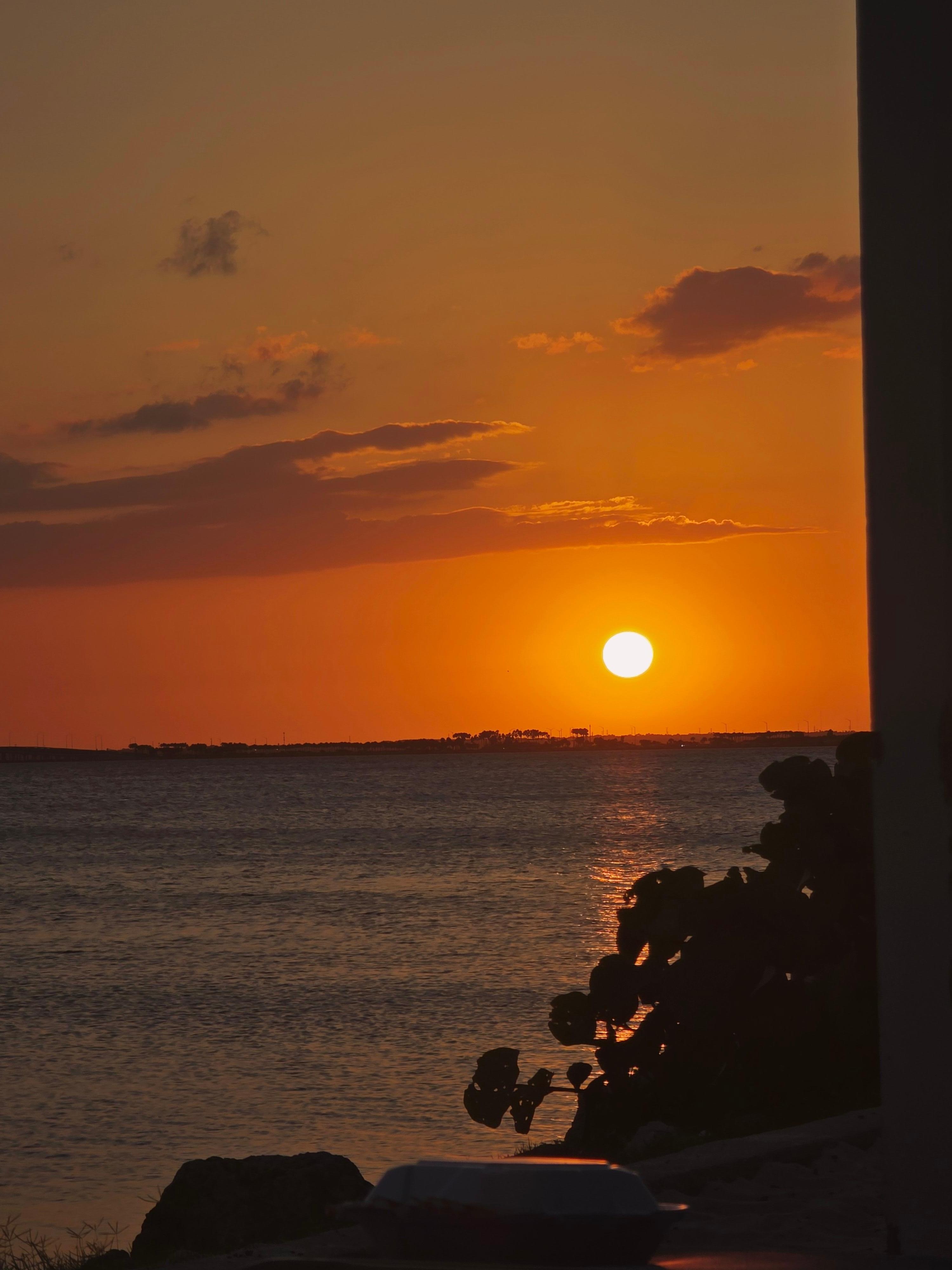Sunset at he beach area behind our apartment 