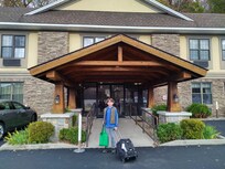 Checking out. Happy customers.