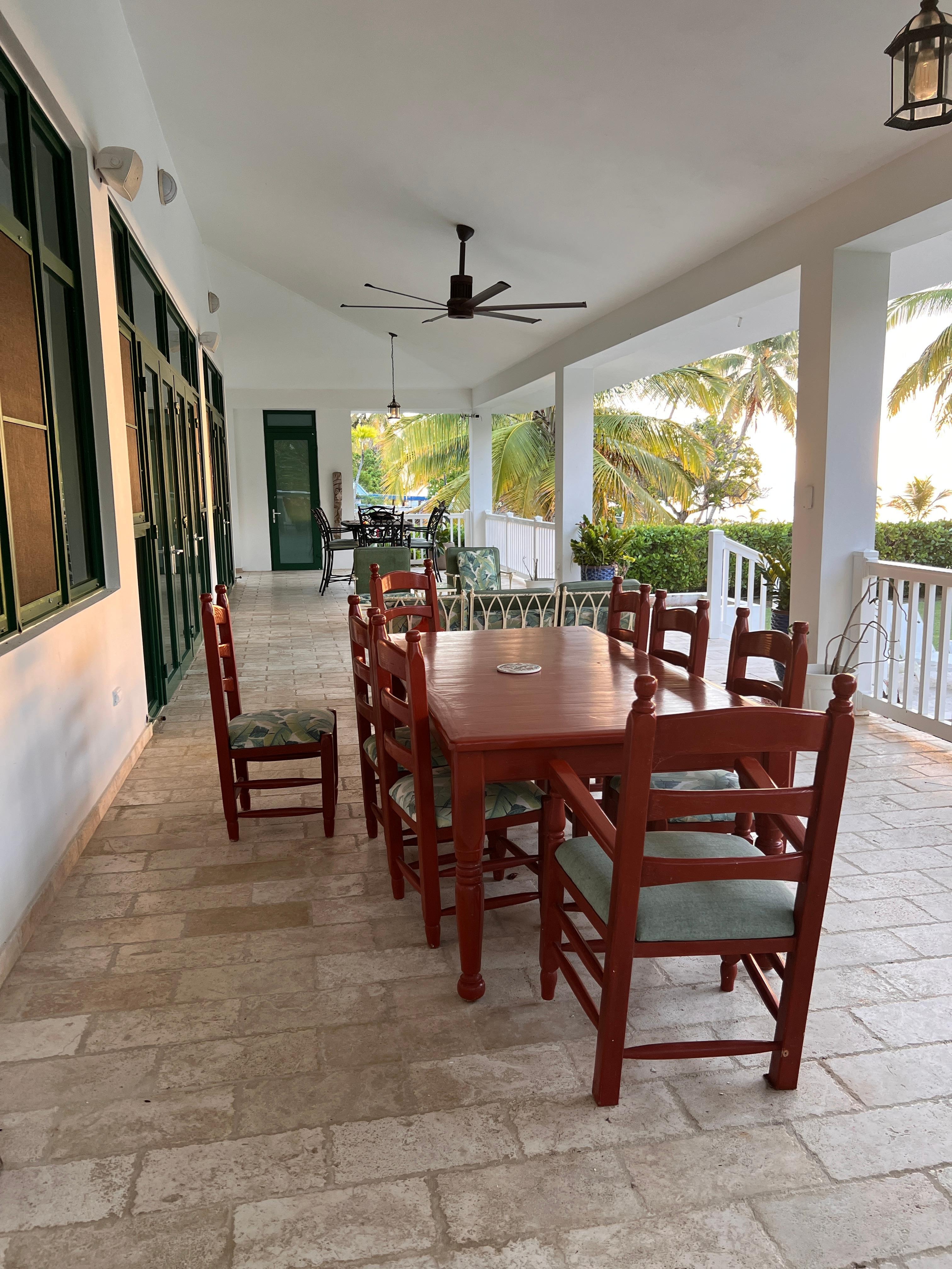 The back porch part of the wrap around porch is where we spent most of our time, and there’s a complete bathroom there, so convenient.