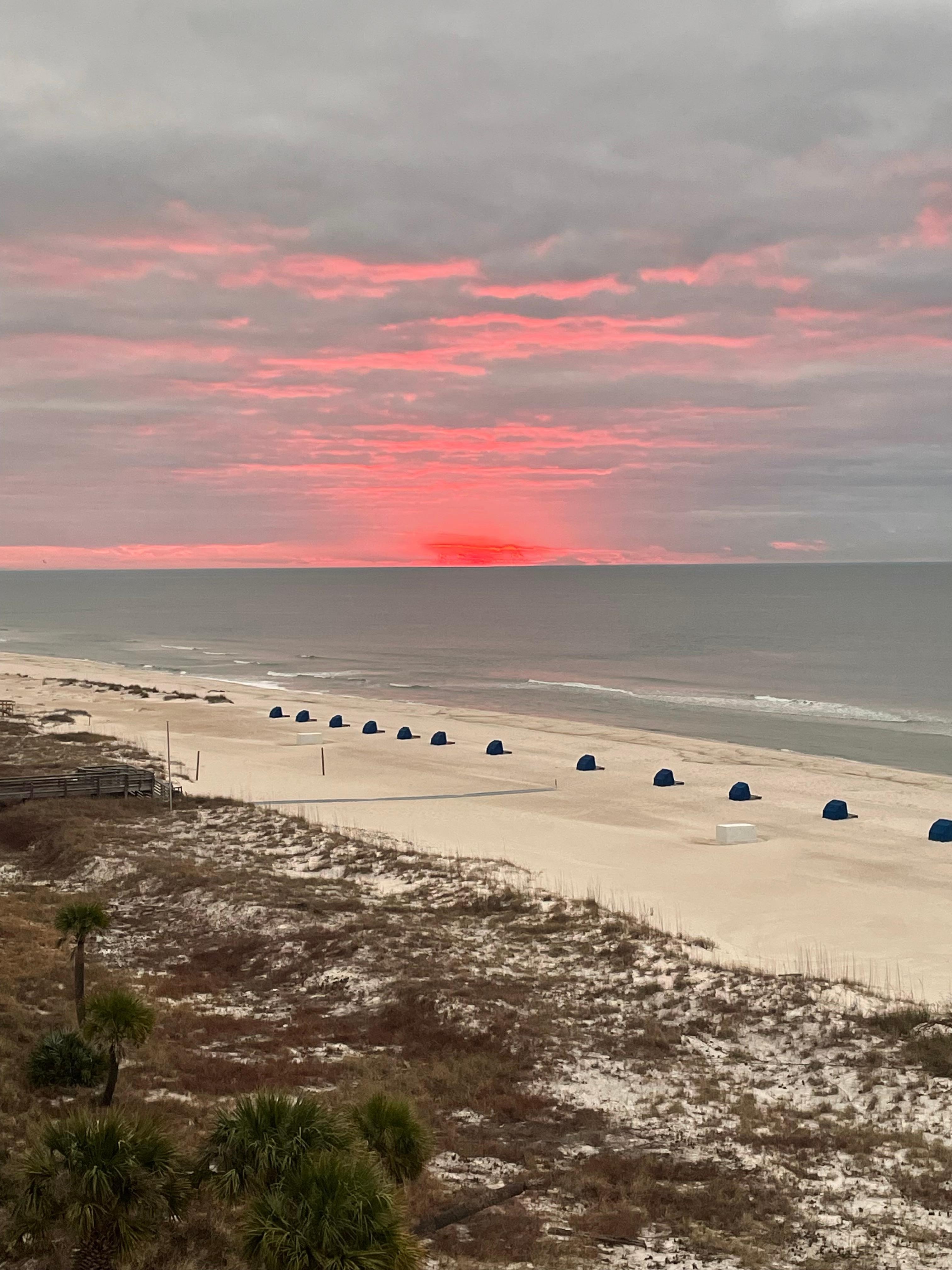 View of sunrise from the balcony