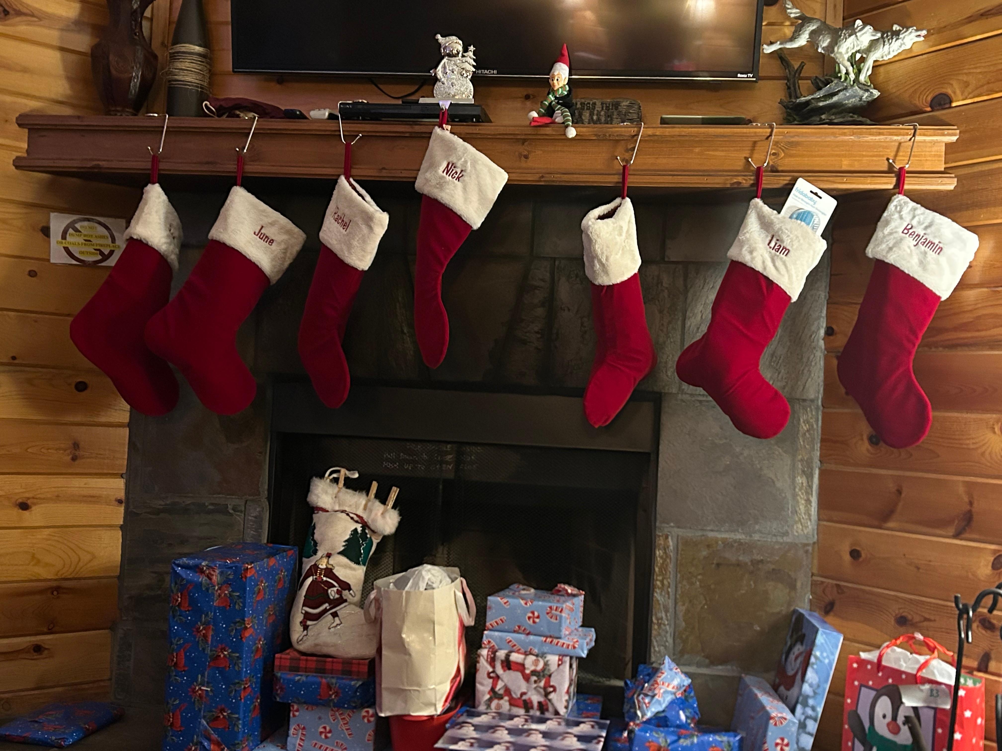 Stockings hung on the mantle with care.